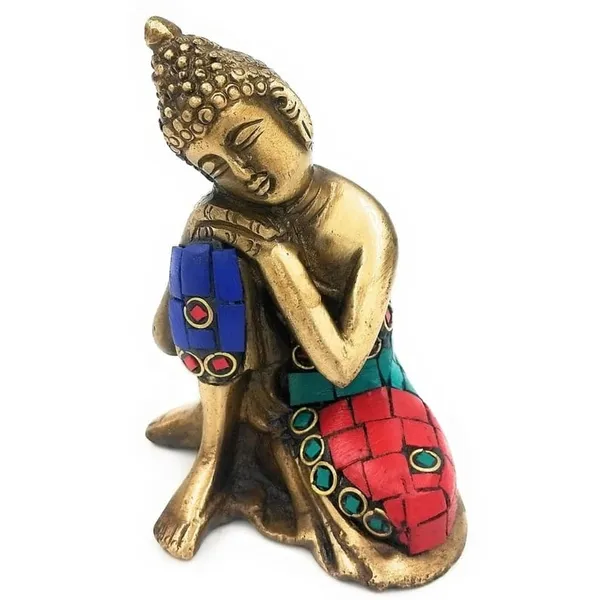 Brass_Stone_Inlay_Resting_Buddha_Idol_With_Turquoise_Coral_Work