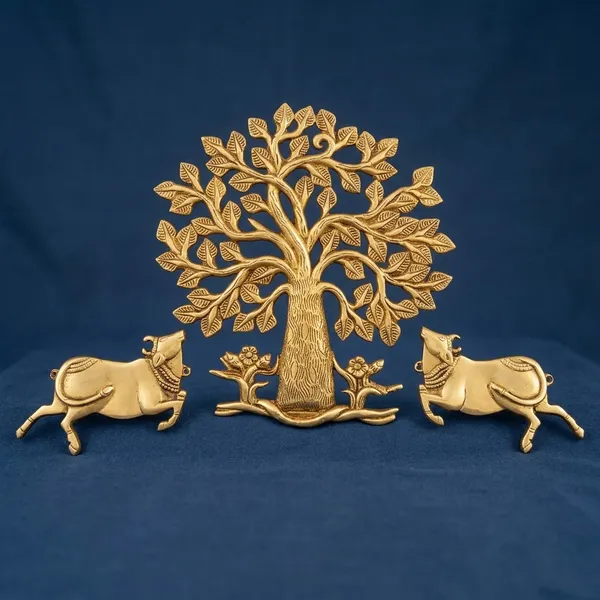Brass_Traditional_Tree_Of_Life_With_Cow_Wall_Hanging_Set