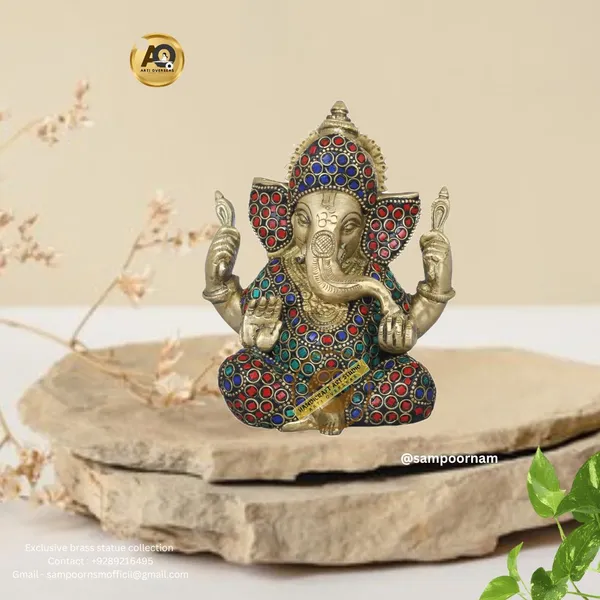 Brass_Stone_Studded_Lord_Ganesha_Idol
