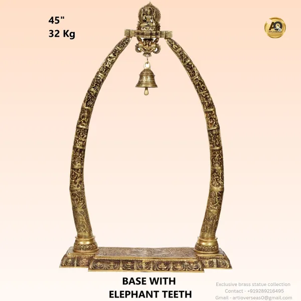 Brass_Antique_Elephant_Tusk_Arch_Ganesha_Bell_Showpiece