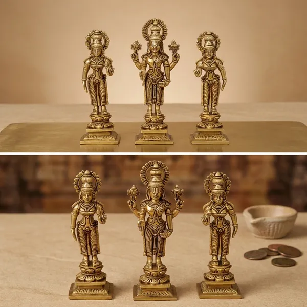 Brass_Antique_Lord_Balaji_With_Consorts_Idol_Set