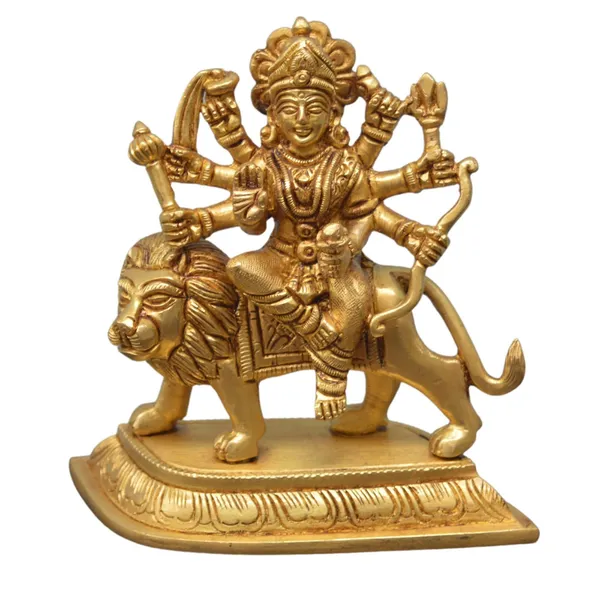Brass_Traditional_Goddess_Durga_On_Lion_Idol