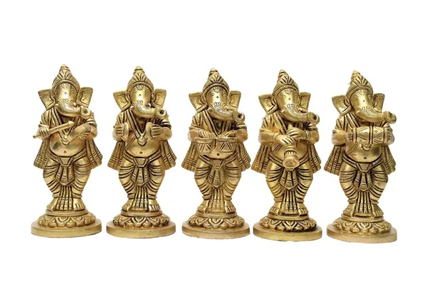 Brass_Musical_Instruments_Ganesha_Idol_Set_Of_5