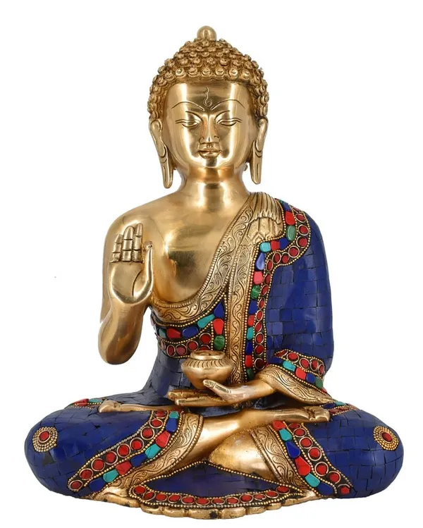 Brass_Meditating_Buddha_Blue_Stone_Inlay_Idol