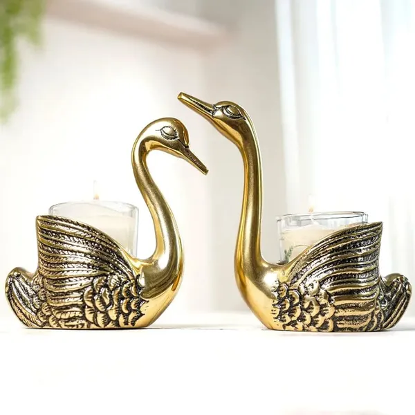 Brass_Golden_Swan_Decorative_Tealight_Candle_Holder_Set