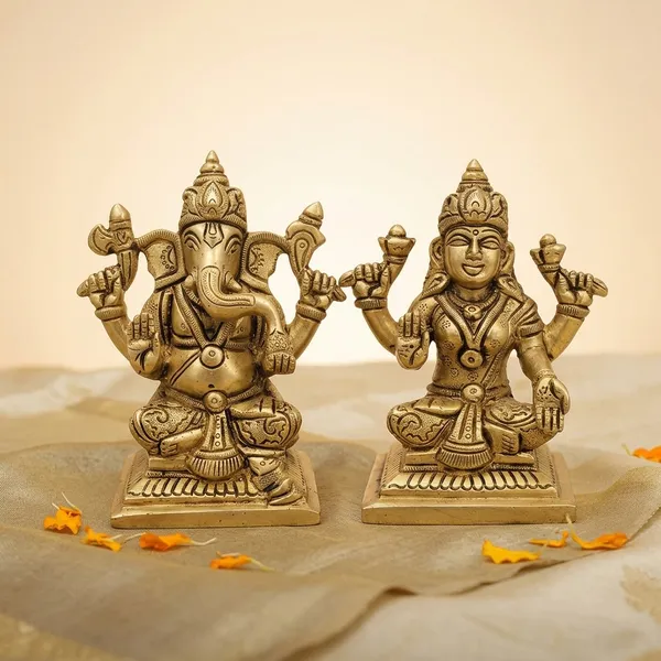 Brass_Traditional_Lakshmi_Ganesha_Idol_Set