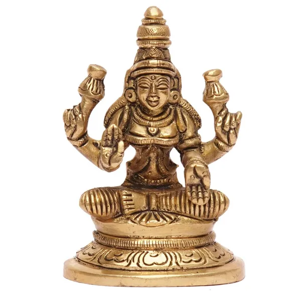 Brass_Classical_Goddess_Lakshmi_Seated_Idol