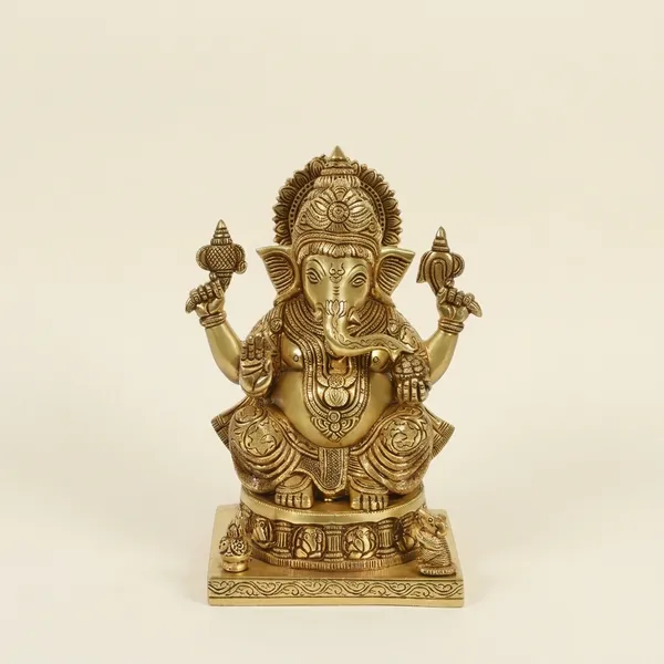 Brass_Antique_Lord_Ganesha_Seated_Idol_Statue_10_Inch