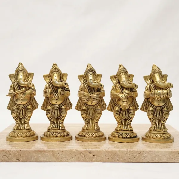 Brass_Musical_Instruments_Ganesha_Idol_Set_Of_5