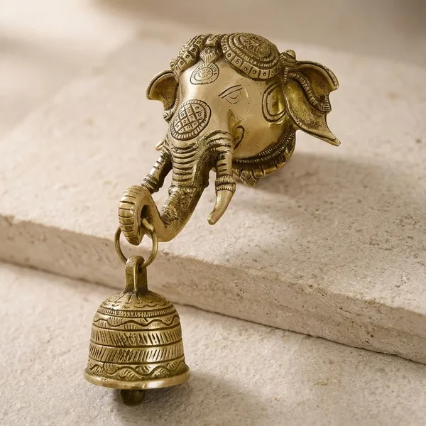Brass_Golden_Carved_Elephant_Head_Hanging_Bell
