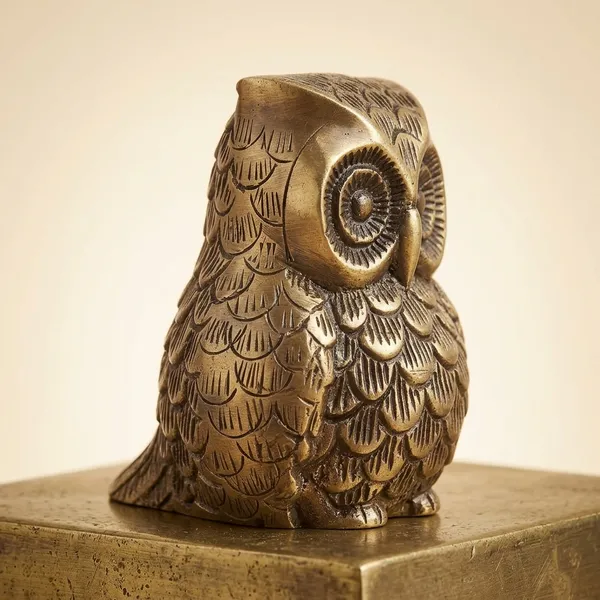 Brass_Etched_Feather_Detail_Owl_Figurine