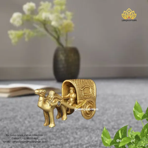 Brass_Camel_Cart_With_Rider_Figurine_Showpiece