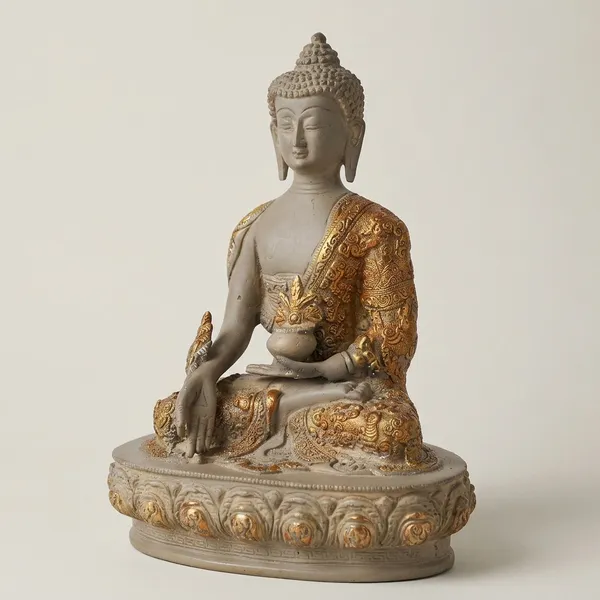 Brass_Stone_Finish_Meditating_Buddha_Idol_With_Golden_Accents