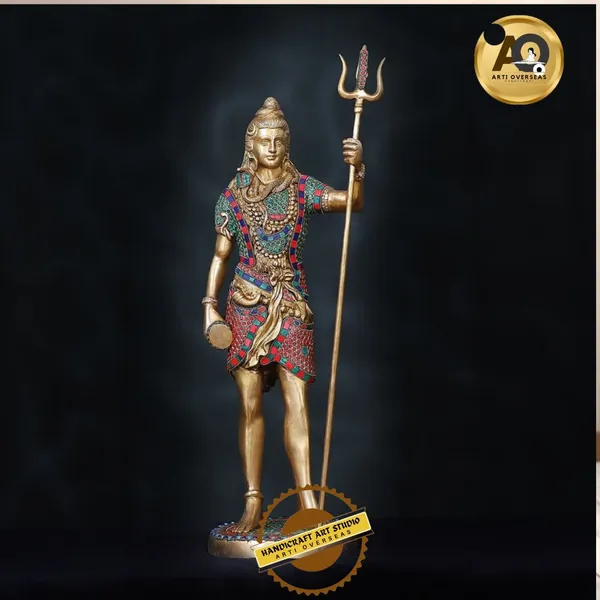 Brass_Traditional_Stone_Inlay_Standing_Shiva_Trishul_Statue