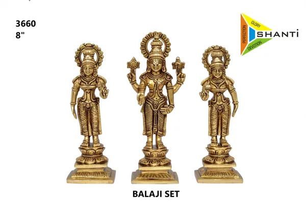 Brass_Antique_Lord_Balaji_With_Consorts_Idol_Set