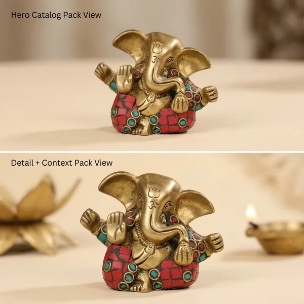 Brass_Traditional_Red_Turquoise_Stone_Work_Ganesha_Figurine