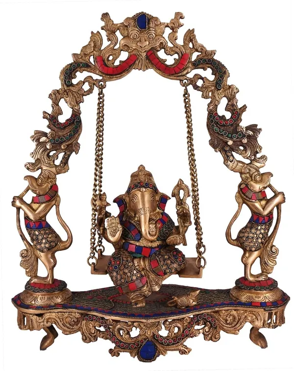 Brass_Peacock_Motif_Lord_Ganesha_On_Swing_Idol