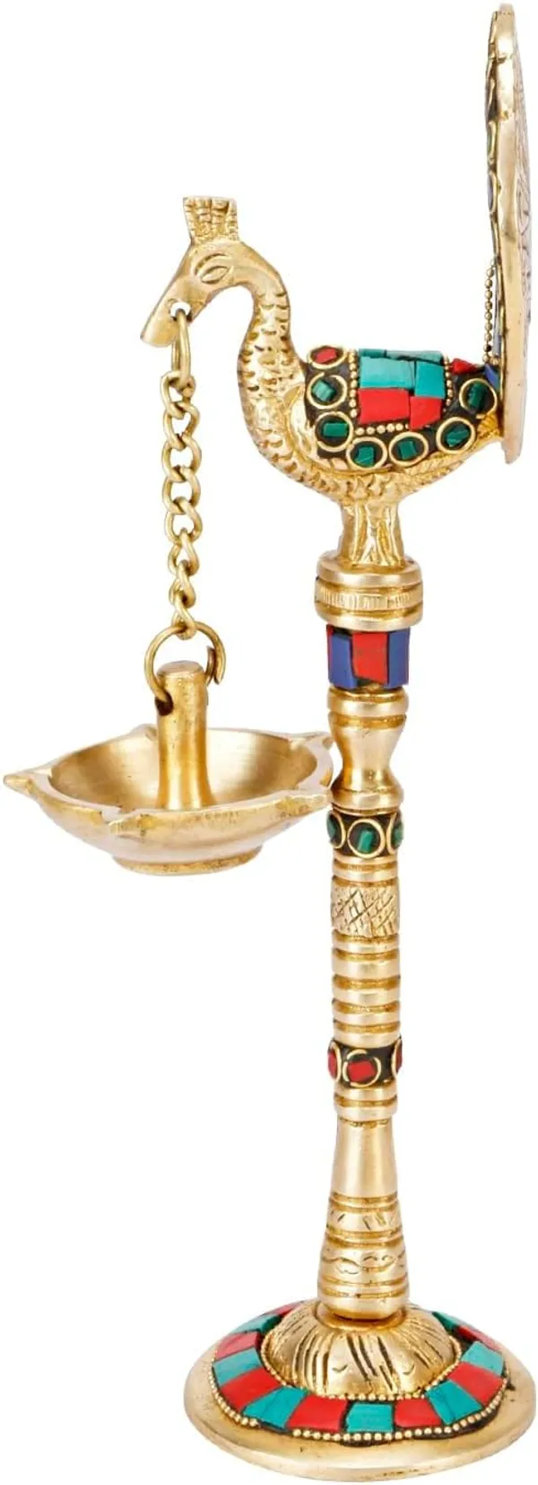 Brass_Traditional_Peacock_Motif_Diya_Stand_With_Hanging_Lamp