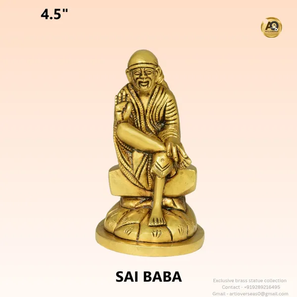 Brass_Sai_Baba_Blessing_Pose_Idol_Antique_Gold_4.5_Inch