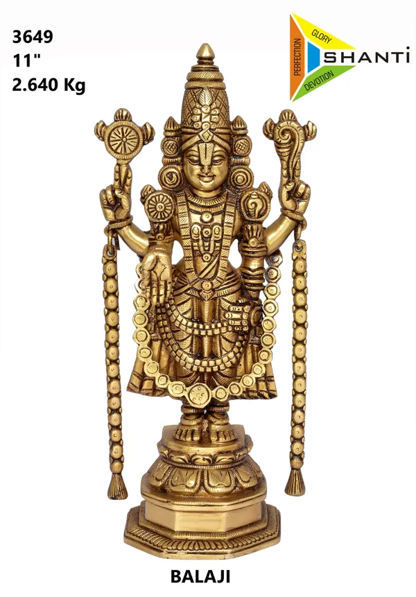 Brass_Tirupati_Balaji_Standing_Idol_Antique_Gold_11_Inch