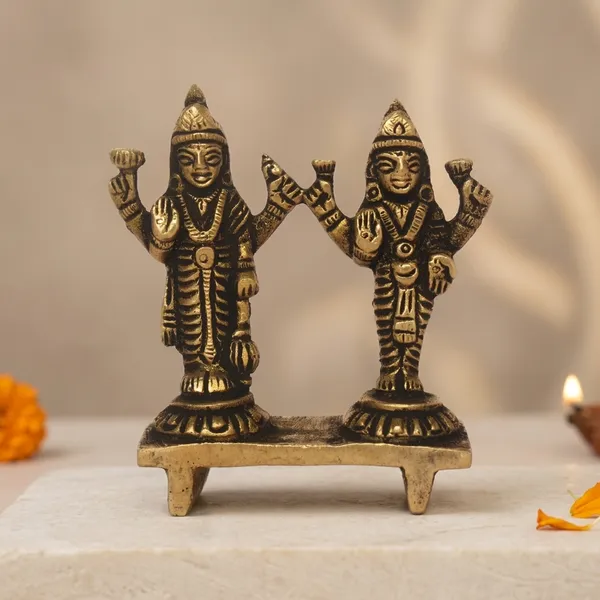 Brass_Antique_Finish_Lakshmi_Vishnu_Standing_Idol