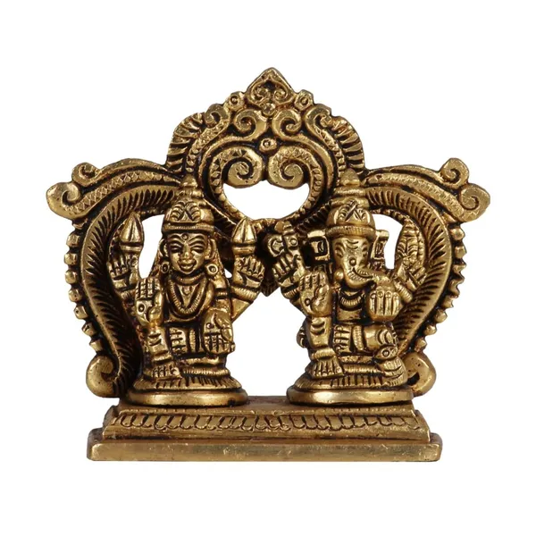 Brass_Antique_Lakshmi_Ganesha_Idol_With_Prabhavali_Arch