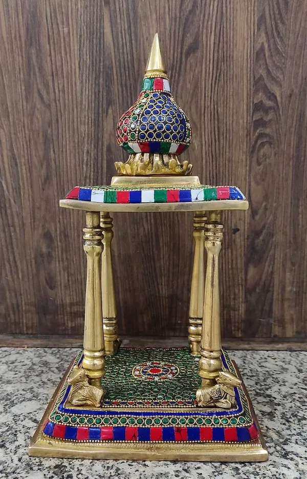Brass_Meenakari_Multicolor_Four-Pillar_Temple