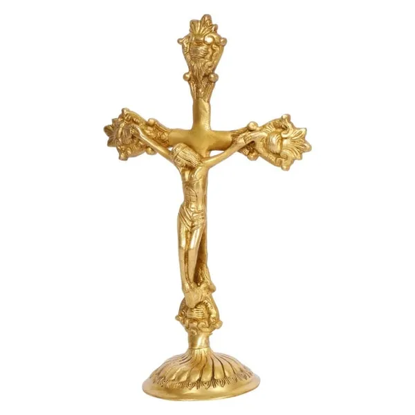 Brass_Traditional_Lion_Motif_Standing_Crucifix