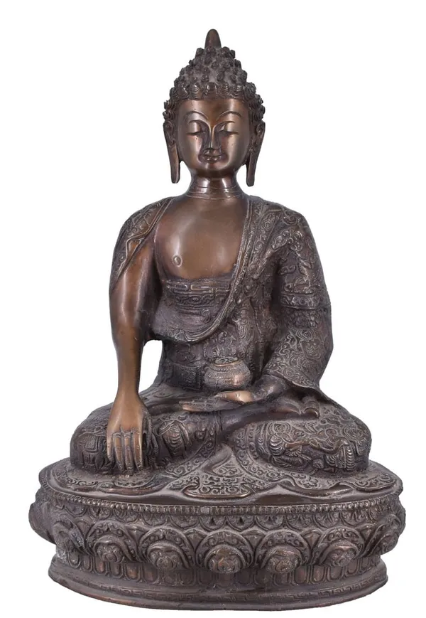 Brass_Antique_Bronze_Meditating_Buddha_Idol_On_Lotus_Throne