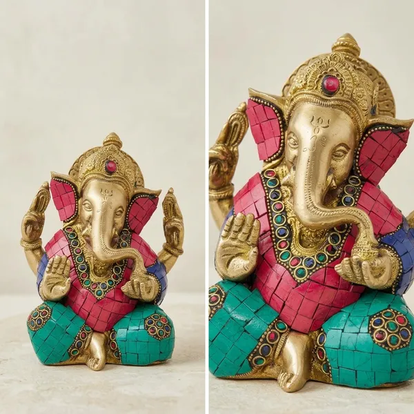 Brass_Traditional_Multicolor_Stone_Inlay_Ganesha_Idol