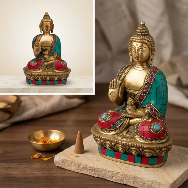 Brass_Traditional_Gemstone_Inlay_Seated_Buddha_Idol_Showpiece