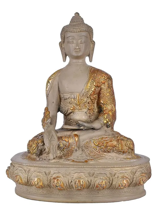 Brass_Stone_Finish_Meditating_Buddha_Idol_With_Golden_Accents