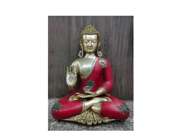 Brass_Traditional_Red_Gold_Buddha_Abhaya_Mudra_Idol
