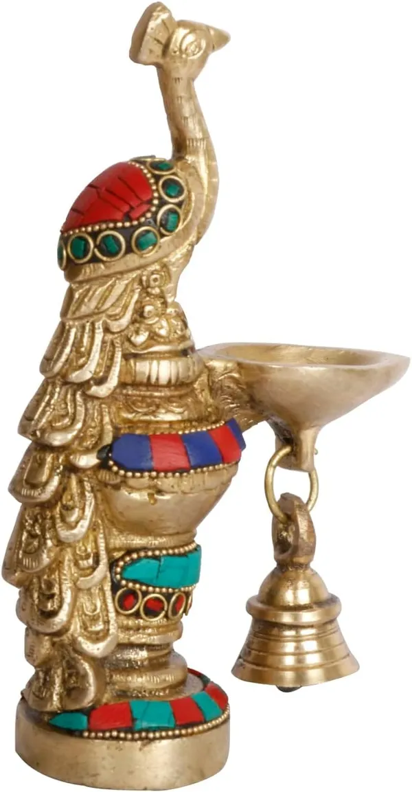 Brass_Golden_Stone_Inlay_Peacock_Oil_Lamp_With_Bell