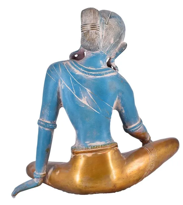 Resin_Meditating_Blue_Golden_Accent_Buddha_Idol