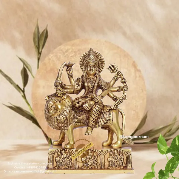Brass_Antique_Finish_Goddess_Durga_On_Lion_Idol