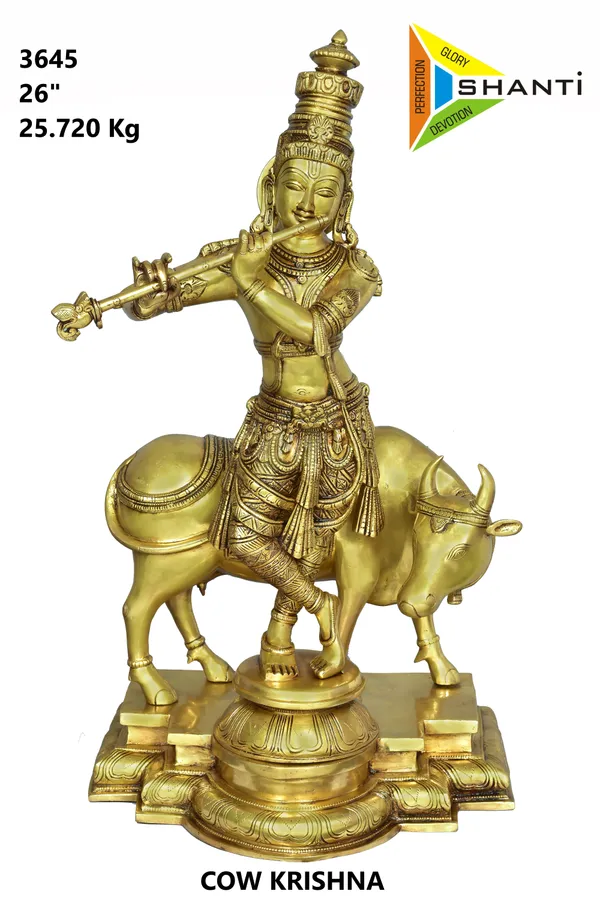 Brass_Devotional_Krishna_Playing_Flute_With_Cow_Idol