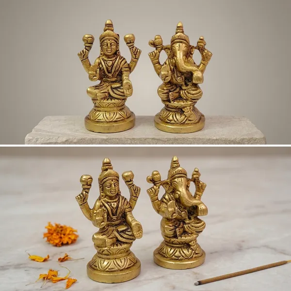 Brass_Antique_Lakshmi_Ganesh_Idol_Set_For_Pooja