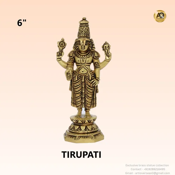Brass_Tirupati_Balaji_Standing_Idol_Antique_Gold_6_Inch