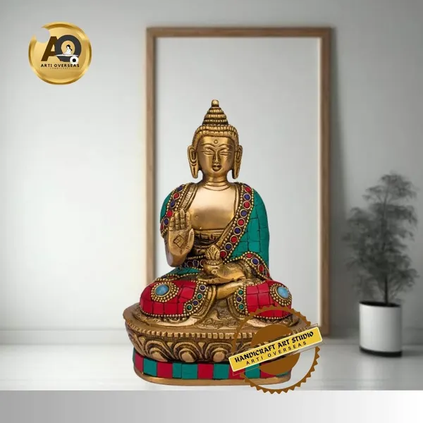 Brass_Traditional_Gemstone_Inlay_Seated_Buddha_Idol_Showpiece