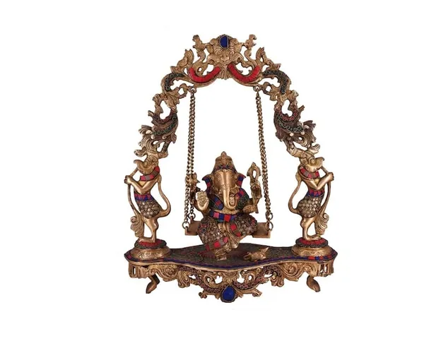 Brass_Peacock_Motif_Lord_Ganesha_On_Swing_Idol