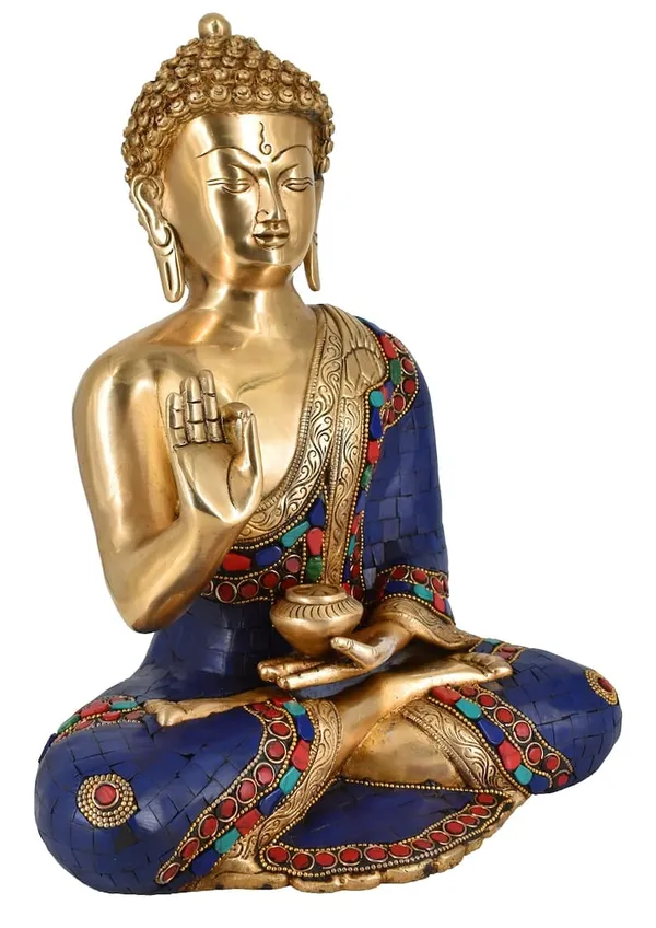 Brass_Traditional_Blue_Stone_Inlay_Buddha_Abhaya_Mudra_Idol