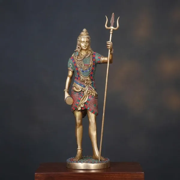 Brass_Traditional_Stone_Inlay_Standing_Shiva_Trishul_Statue
