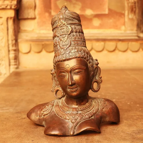 Brass_Bronze_Finish_Goddess_Parvati_Bust_Figurine