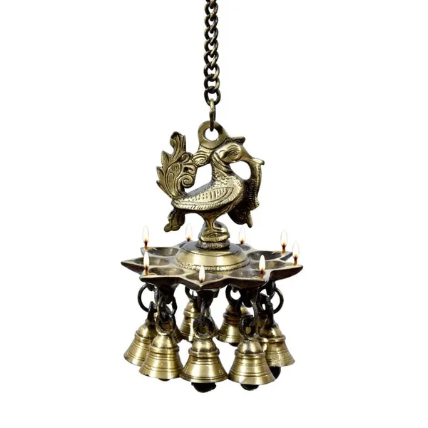 Brass_Traditional_Peacock_Hanging_Diya_With_Bells