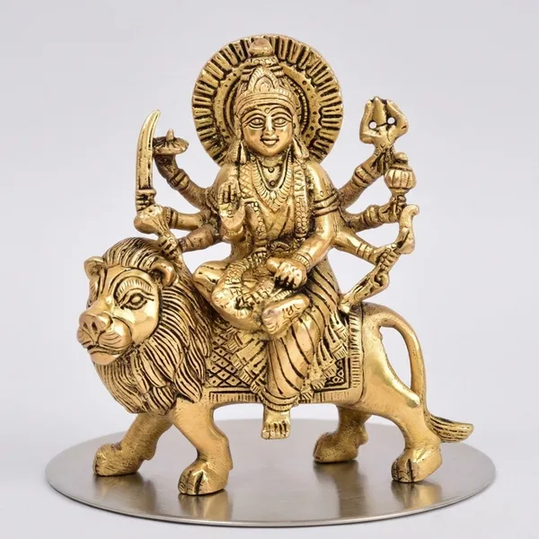 Brass_Golden_Durga_Maa_Idol_Seated_On_Lion