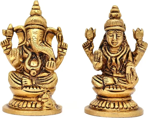 Brass_Antique_Seated_Lakshmi_Ganesha_Idol_Set