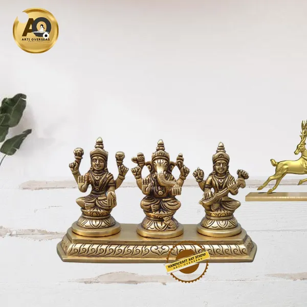 Brass_Antique_Lakshmi_Ganesh_Saraswati_Idol_Set_On_Base