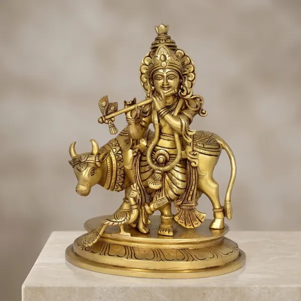 Brass_Krishna_With_Cow_Flute_Playing_Decor_Figurine