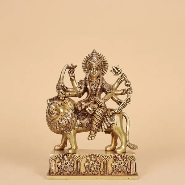 Brass_Antique_Finish_Goddess_Durga_On_Lion_Idol
